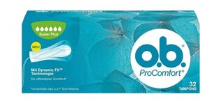 O.B. ProComfort, Super Plus, Hügieenilised tamponid, 32 tk (Saksa toode) hind ja info | Tampoonid, hügieenisidemed, menstruaalanumad | kaup24.ee