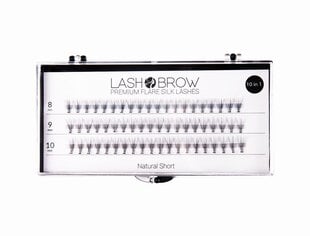 Ресницы-пучки Lash Brow Premium Flare Silk lashes, natural short цена и информация | Накладные ресницы, керлеры | kaup24.ee