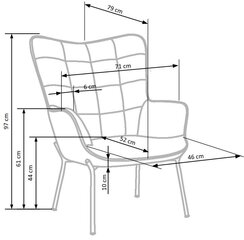 Кресло Halmar Castel, зеленое / золотое цена и информация | Кресла для отдыха | kaup24.ee