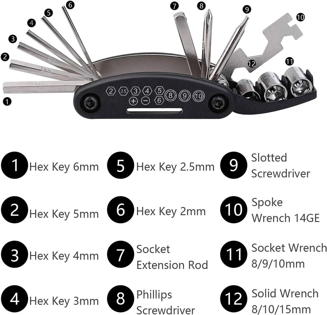 Chala Jalgratta tööriistade komplekt, 20 tk hind ja info | Jalgratta tööriistad, hooldustooted | kaup24.ee
