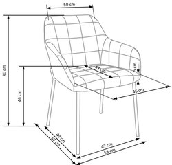 Komplektis 2 tooli Halmar K305, hall/must цена и информация | Стулья для кухни и столовой | kaup24.ee