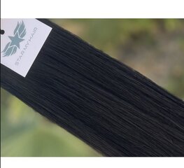 Коса из натуральных волос - хвост 50 см, 80 г. черный, 1 шт. цена и информация | Аксессуары для волос | kaup24.ee