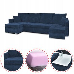 Bonito BIG magamisfunktsiooniga diivanvoodi Family Furniture corduroy tumesinine hind ja info | Voodid | kaup24.ee