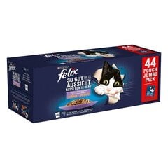 Purina Felix konserv kassidele veise-, kana-, lõhe- ja tuunikalaga, 44x85 g hind ja info | Konservid kassidele | kaup24.ee