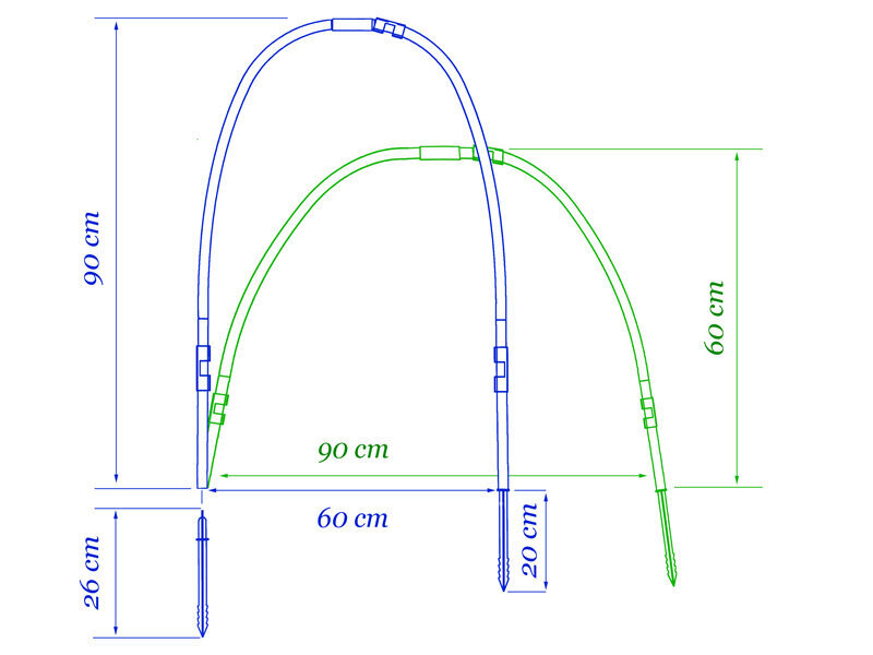 Kaarte komplekt kasvuhoonele 60-90cm, 10 tk hind ja info | Kasvuhooned | kaup24.ee