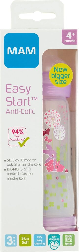 Pudel Mam Easy Start Anti Colic, 4 + kuu, 320 ml цена и информация | Lutipudelid ja aksessuaarid | kaup24.ee