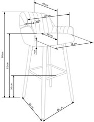 Барный стул Halmar H93, серый/цвет дуба цена и информация | Стулья для кухни и столовой | kaup24.ee