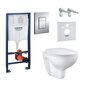 WC komplekt Grohe Bau Ceramic Rimless 39586000: wc poti raam + wc pott + aeglaselt sulguv kaas + nupp цена и информация | WС-potid | kaup24.ee