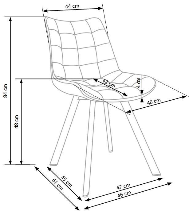 2 tooli komplekt K332, roheline/must hind ja info | Söögitoolid, baaritoolid | kaup24.ee