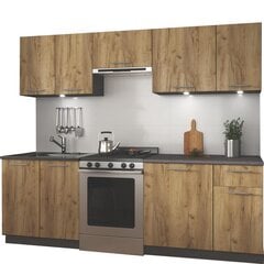 Комплект кухонных шкафов Halmar Daria 240, белый/дубовый цвет цена и информация | Кухонные гарнитуры | kaup24.ee