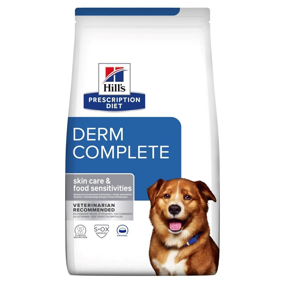 Hill's Prescription Diet Derm Complete Canine kodulinnulihaga, 12 kg цена и информация | Kuivtoit koertele | kaup24.ee