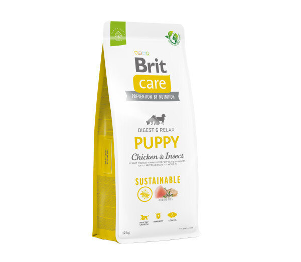 Brit Care Sustainable Puppy Chicken&Insect kuiv koeratoit, 12 kg цена и информация | Kuivtoit koertele | kaup24.ee