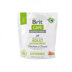 Brit Care Sustainable Adult Medium Breed Chicken&Insect kuivtoit keskmise suurusega koertele, 3 kg hind ja info | Kuivtoit koertele | kaup24.ee