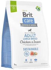 Brit Care Sustainable Adult Large Breed Chicken&Insect сухой корм для собак крупных пород, 3 кг цена и информация | Сухой корм для собак | kaup24.ee