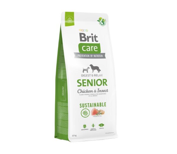 Brit Care Sustainable Senior Chicken&Insect kuivtoit vanematele koertele, 12 kg hind ja info | Kuivtoit koertele | kaup24.ee