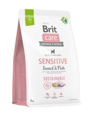 Brit Care Sustainable Sensitive Insect&Fish kuivtoit nahaprobleemidega või tundliku seedimisega koertele, 3 kg hind ja info | Kuivtoit koertele | kaup24.ee