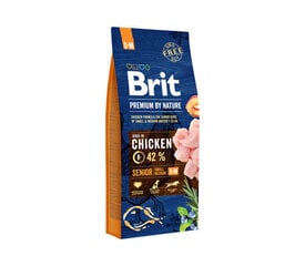 Brit Premium By Nature Senior S/M kuivtoit väikeste ja keskmiste tõugude vanematele koertele, 3 kg hind ja info | Kuivtoit koertele | kaup24.ee