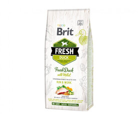 Brit Fresh Duck with Millet Active Run&Work сухой корм для активных собак, 12 кг цена и информация | Сухой корм для собак | kaup24.ee