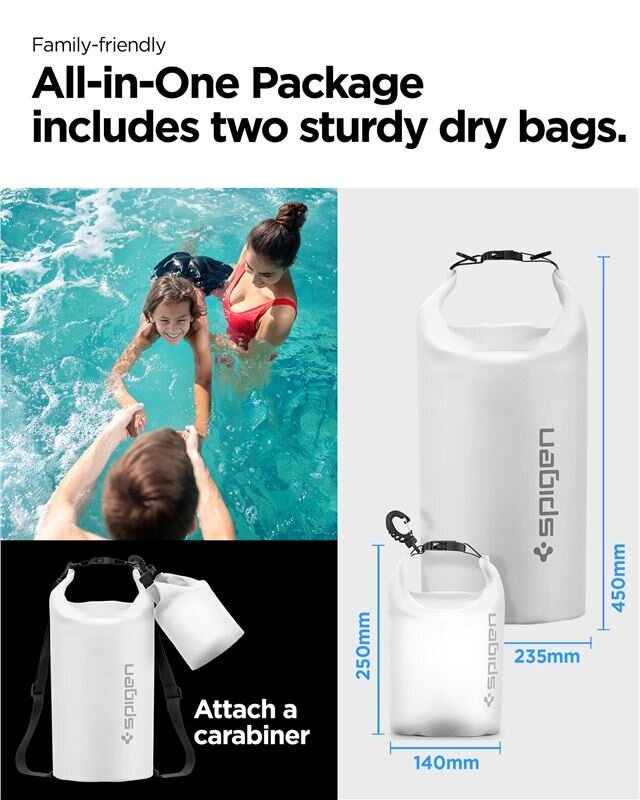 Spigen Aqua Shield WaterProof Dry Bag 20L + 2L A630, snow white цена и информация | Telefoni kaaned, ümbrised | kaup24.ee