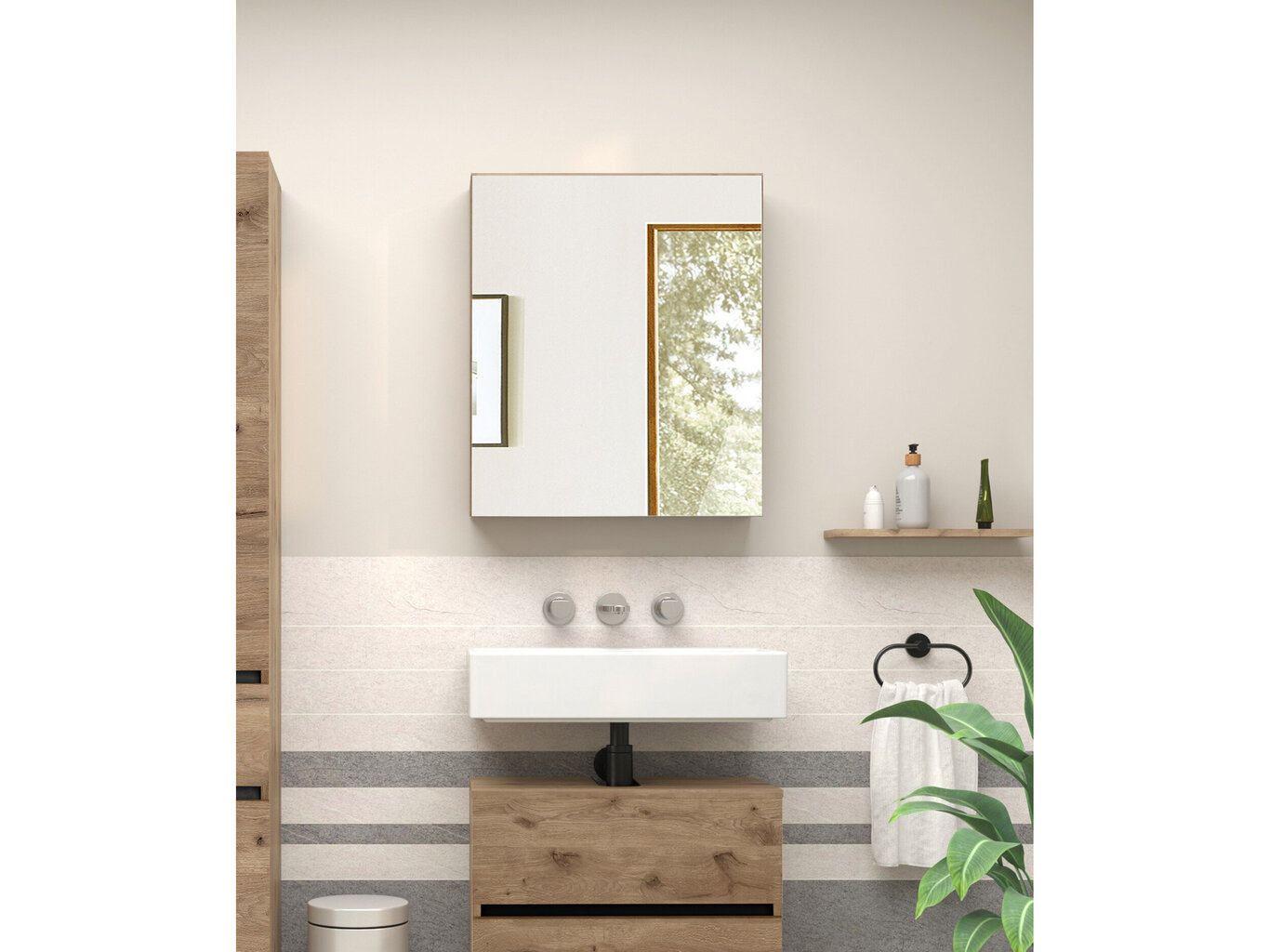 Seinapealne vannitoakapp Loft24 Wisla, pruun цена и информация | Vannitoakapid | kaup24.ee