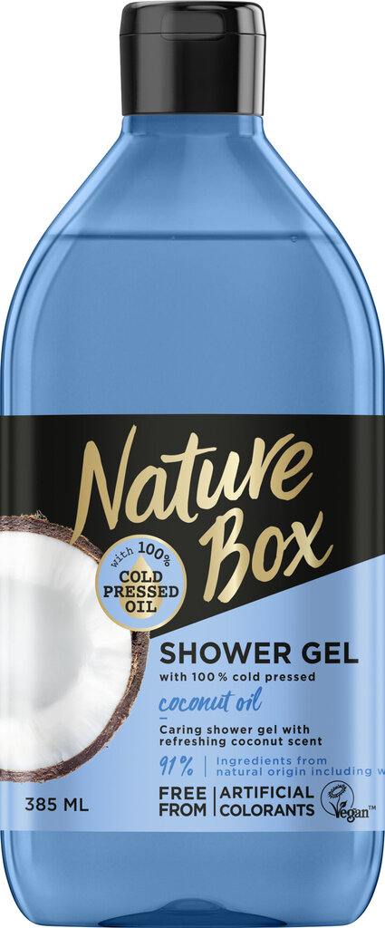 Dušigeel kookosõliga NATURE BOX Coconut 385 ml hind ja info | Dušigeelid, õlid | kaup24.ee