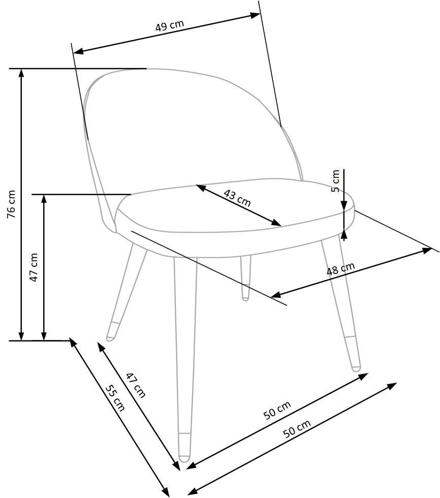 4-tooli komplekt K315, hall/must цена и информация | Söögitoolid, baaritoolid | kaup24.ee