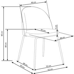 2-tooli komplekt K314, sinine/must hind ja info | Söögilaua toolid, köögitoolid | kaup24.ee