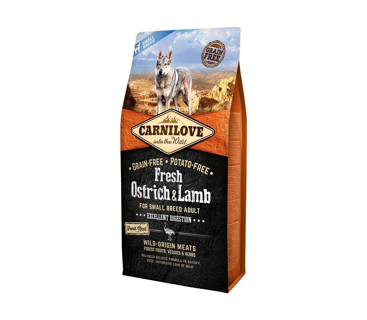 Carnilove Fresh Ostrich&Lamb for small breed teraviljavaba kuivtoit väikest tõugu koertele, 6 kg hind ja info | Kuivtoit koertele | kaup24.ee