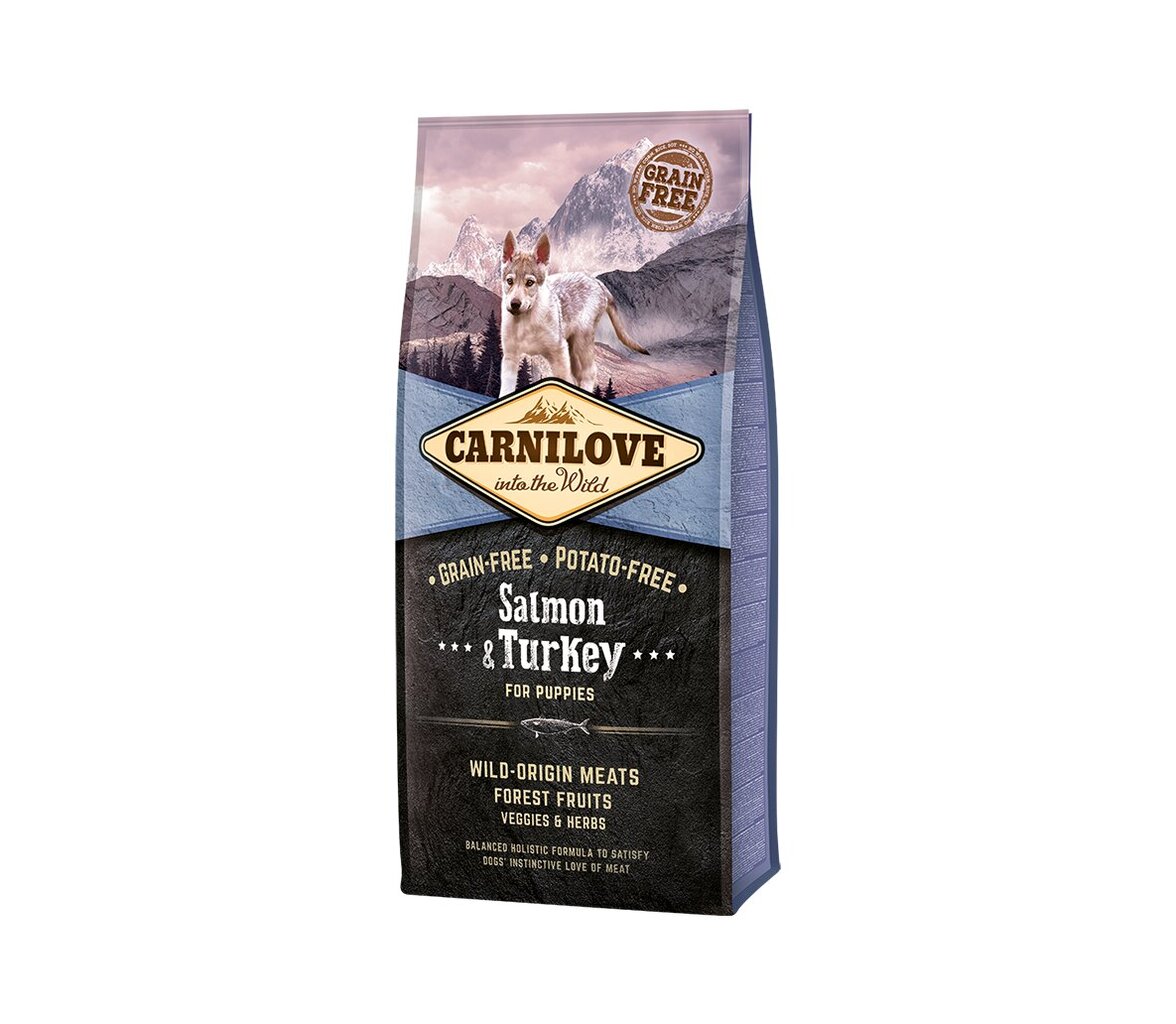 Carnilove Salmon&Turkey Puppy teraviljavaba kuivtoit kutsikatele, 1,5 kg hind ja info | Kuivtoit koertele | kaup24.ee