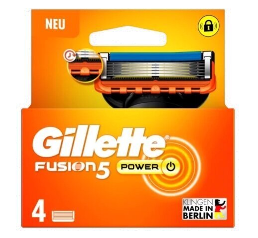 Raseerimispead Gillette Fusion Power, 4 tk цена и информация | Raseerimisvahendid | kaup24.ee