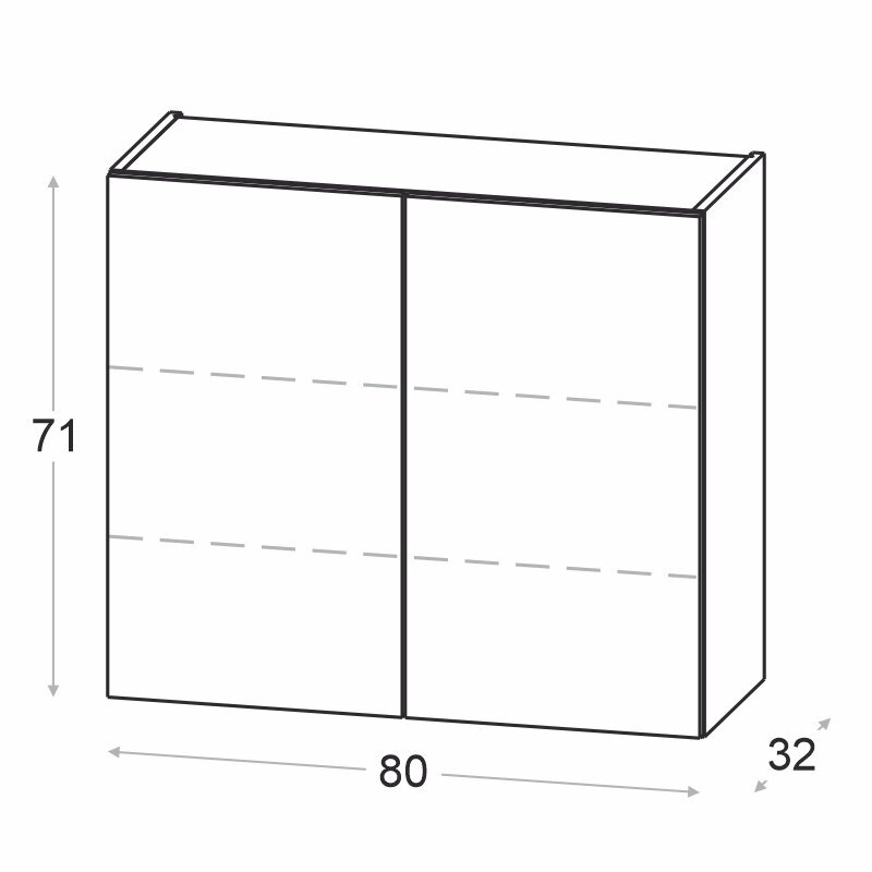 Novo ülemine köögikapp 80 cm, matt hall hind ja info | Köögikapid | kaup24.ee