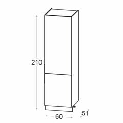 NOVO külmikuhoone, 60 cm, matt hind ja info | Köögikapid | kaup24.ee