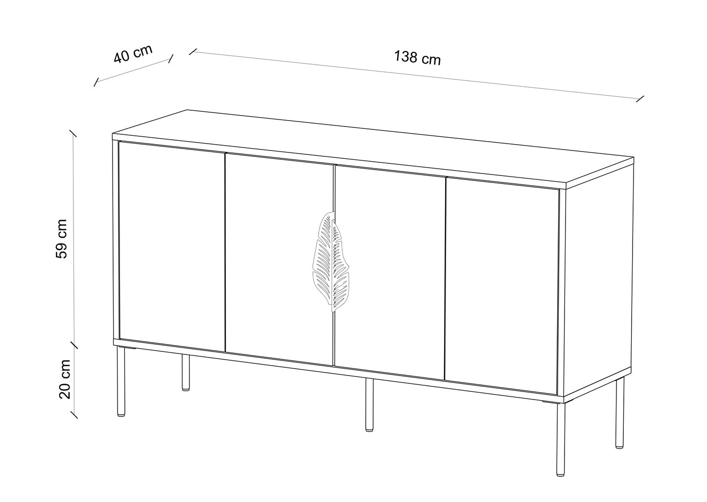 Kummut Skandica MERLIN, 138 cm, tumesinine, kuldsete detailidega цена и информация | Kummutid | kaup24.ee