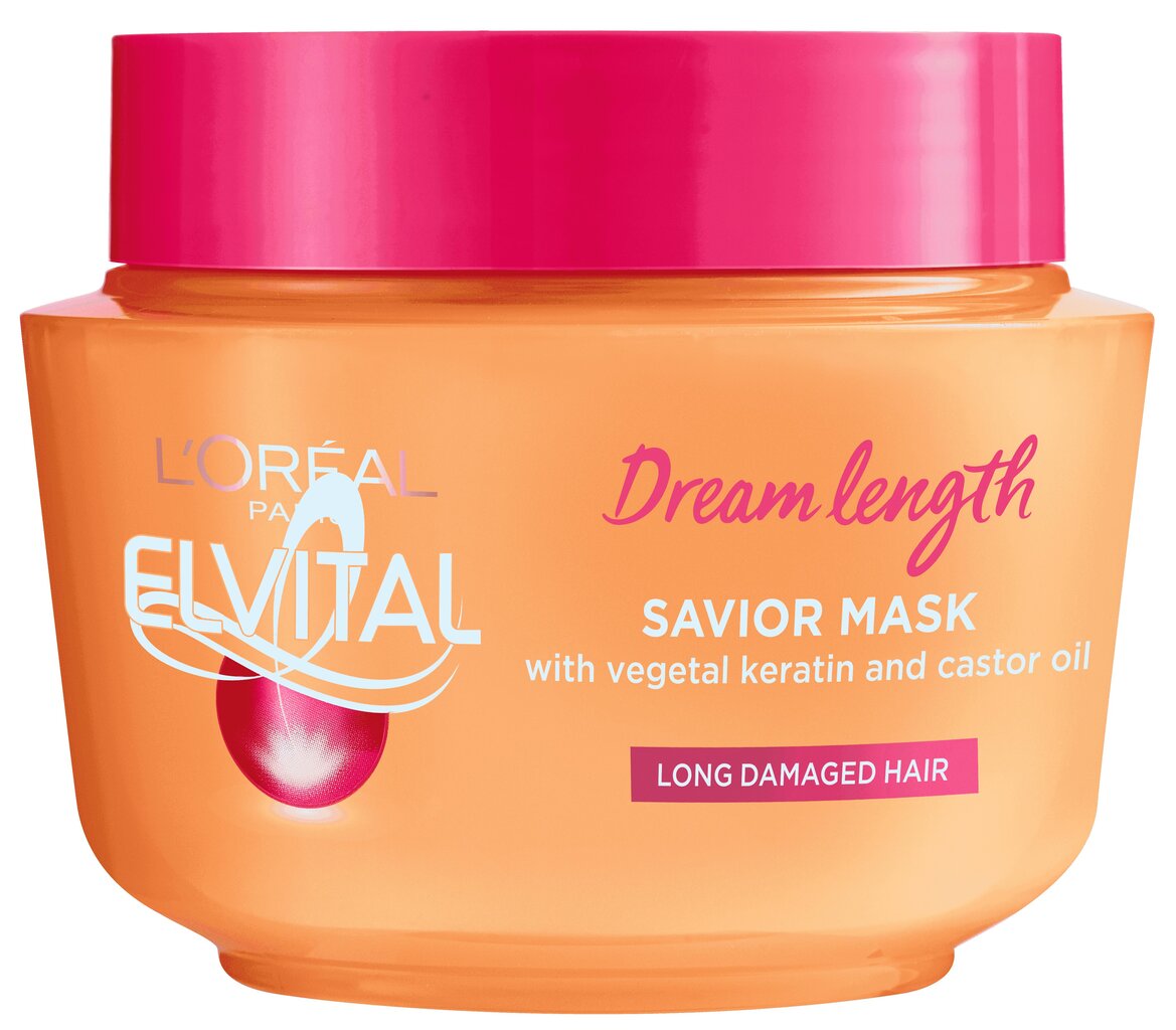 Taastav juuksemask L'Oreal Paris Elvital Dream Length 300 ml цена и информация | Maskid, õlid, seerumid | kaup24.ee