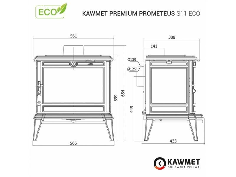 PREMIUM PROMETEUS S11 ECO цена и информация | Kaminad | kaup24.ee