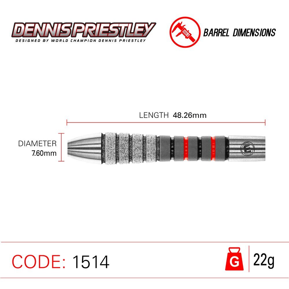 Noolemäng Winmau Dennis Priestley Diamond 3-Zero, 22 g, erinevad värvid. hind ja info | Noolemängud | kaup24.ee