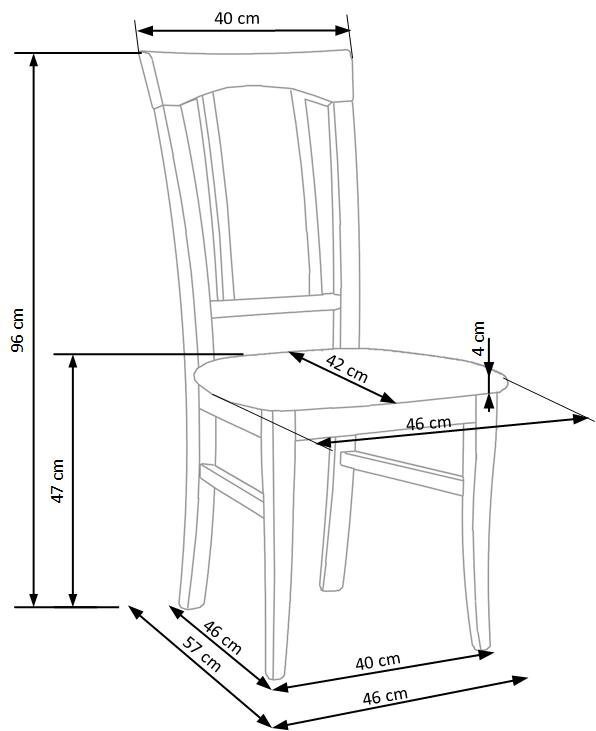 2-tooli komplekt Konrad, tamm/hall hind ja info | Söögilaua toolid, köögitoolid | kaup24.ee