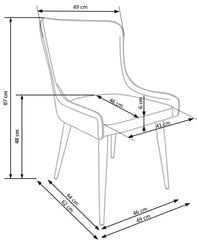 2 tooli komplekt K333, hall/must hind ja info | Söögilaua toolid, köögitoolid | kaup24.ee