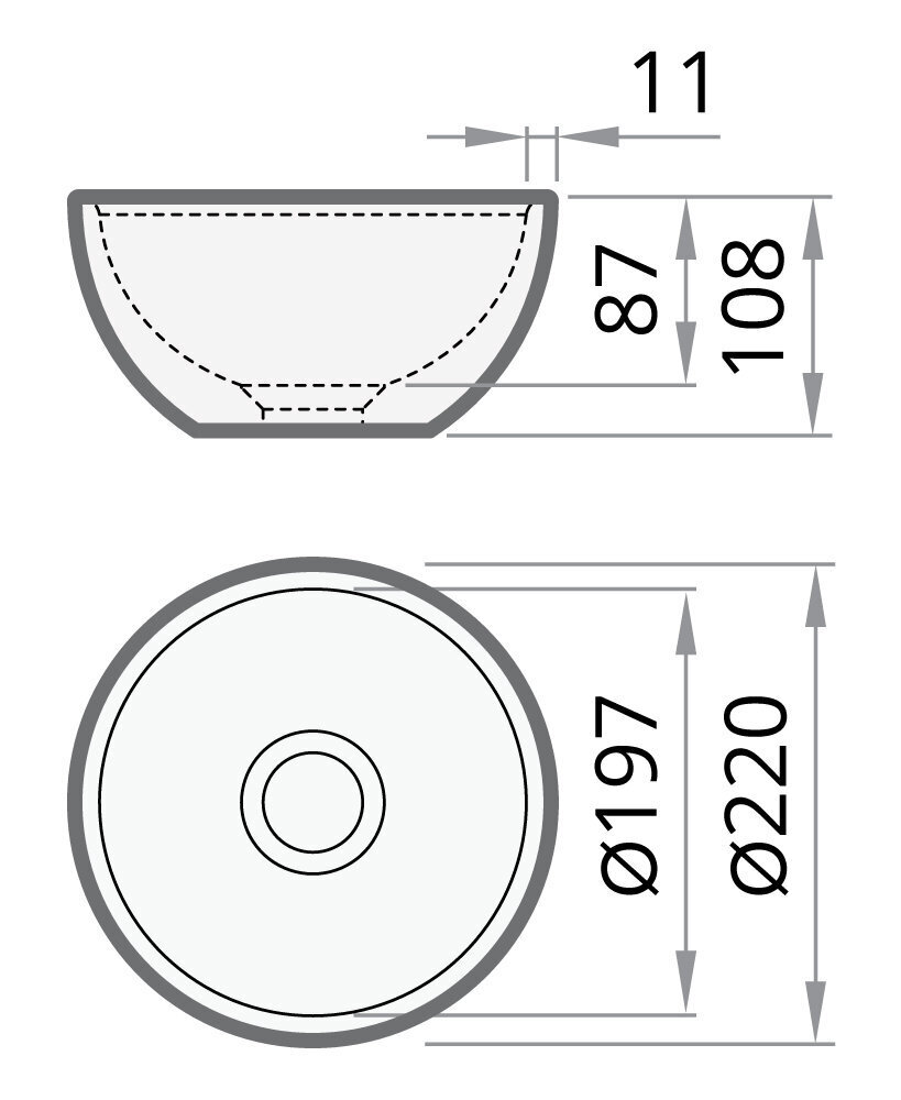 Kraanikauss PAA Do 22 cm hind ja info | Kraanikausid, valamud | kaup24.ee