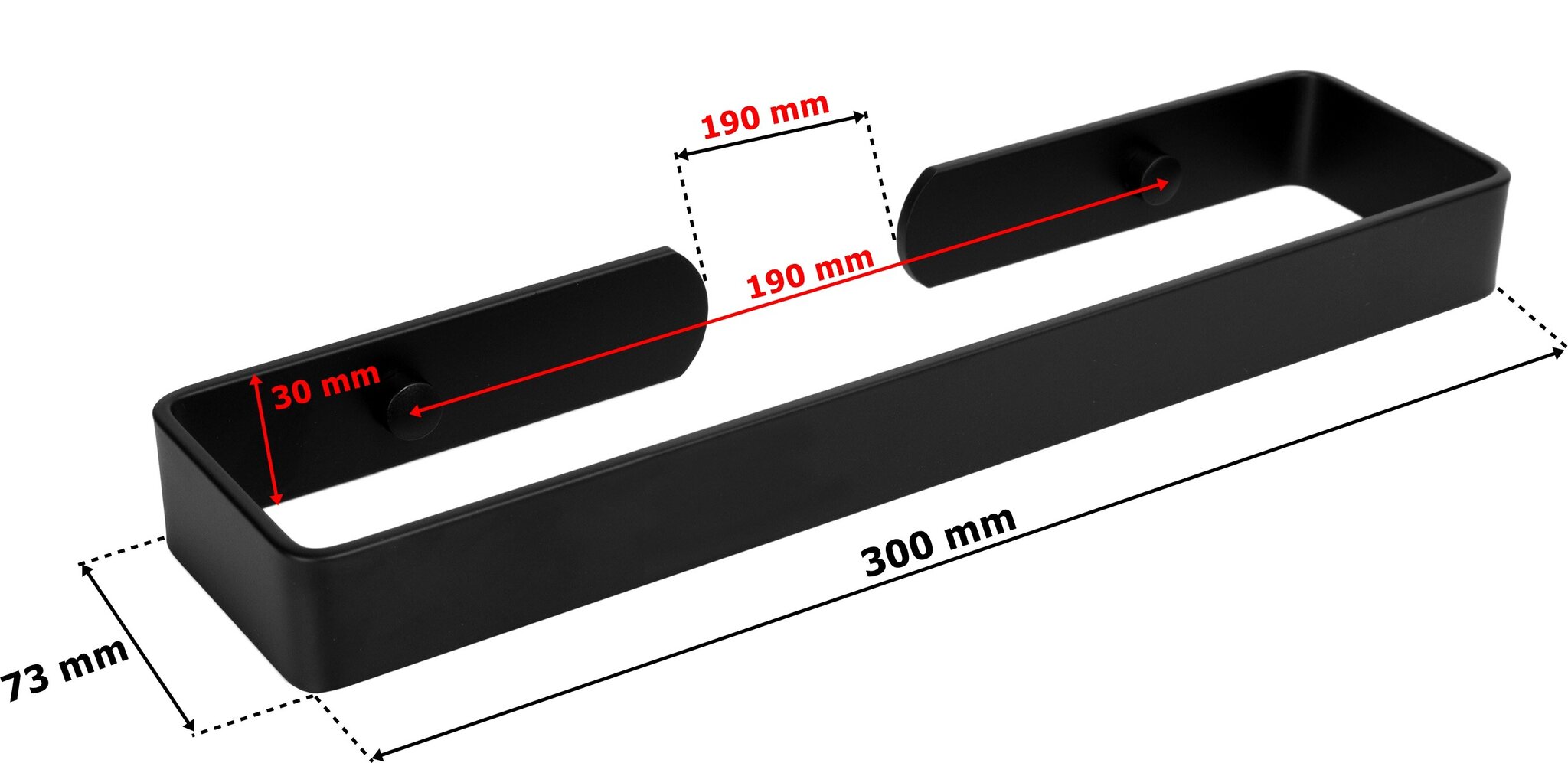 Kasos metallist seinanagi 30 cm must pööning цена и информация | Vannitoa sisustuselemendid ja aksessuaarid | kaup24.ee