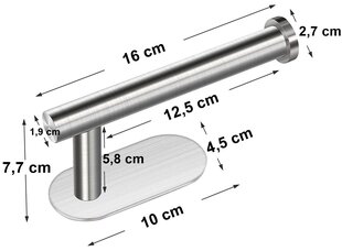 Hõbedane DERES tualettpaberihoidja hind ja info | Vannitoa sisustuselemendid ja aksessuaarid | kaup24.ee
