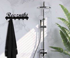 Seinanagi kirjaga Towels, must hind ja info | Vannitoa sisustuselemendid ja aksessuaarid | kaup24.ee