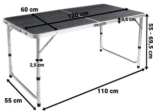 TRAMP kämpingu kokkupandav turismikomplekt 120x60 cm mustast puidust цена и информация | Шезлонги | kaup24.ee