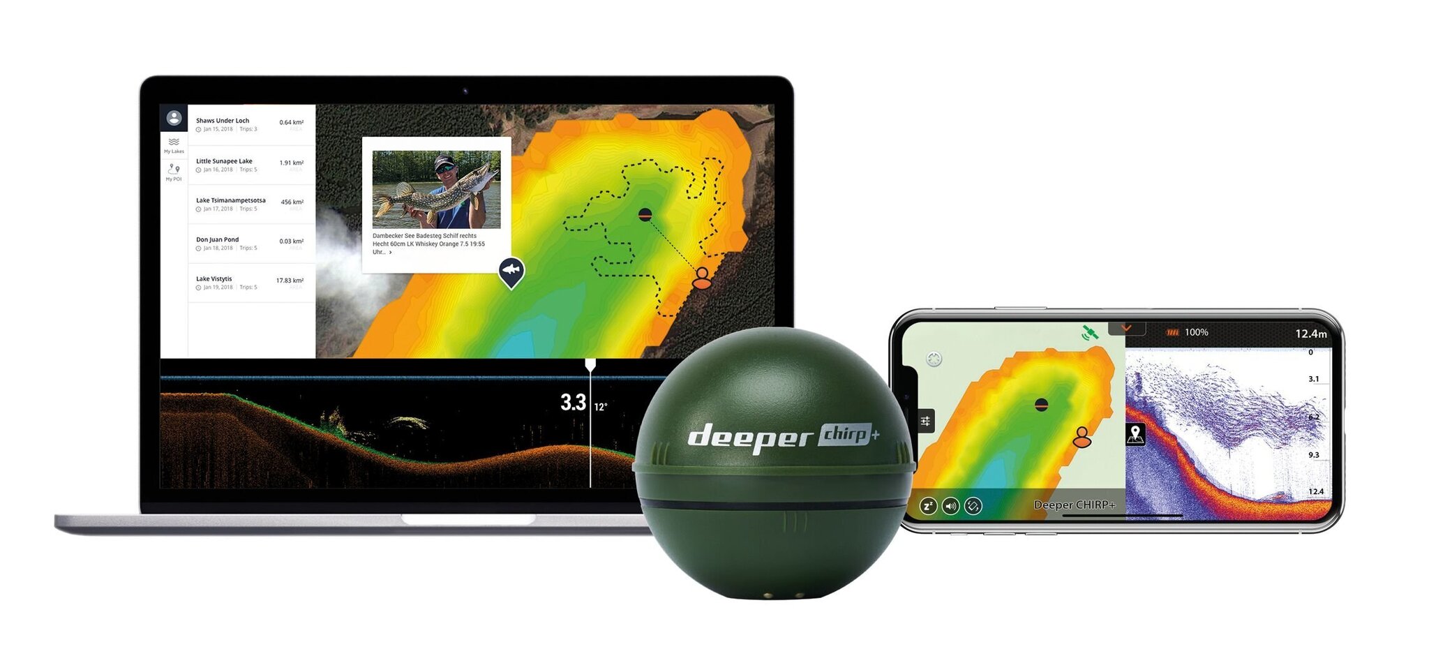 Sonar Deeper Smart Sonar CHIRP+ koos Wi-Fi ja GPS-iga, 3 kiirusega hind ja info | Nutiseadmed ja aksessuaarid | kaup24.ee