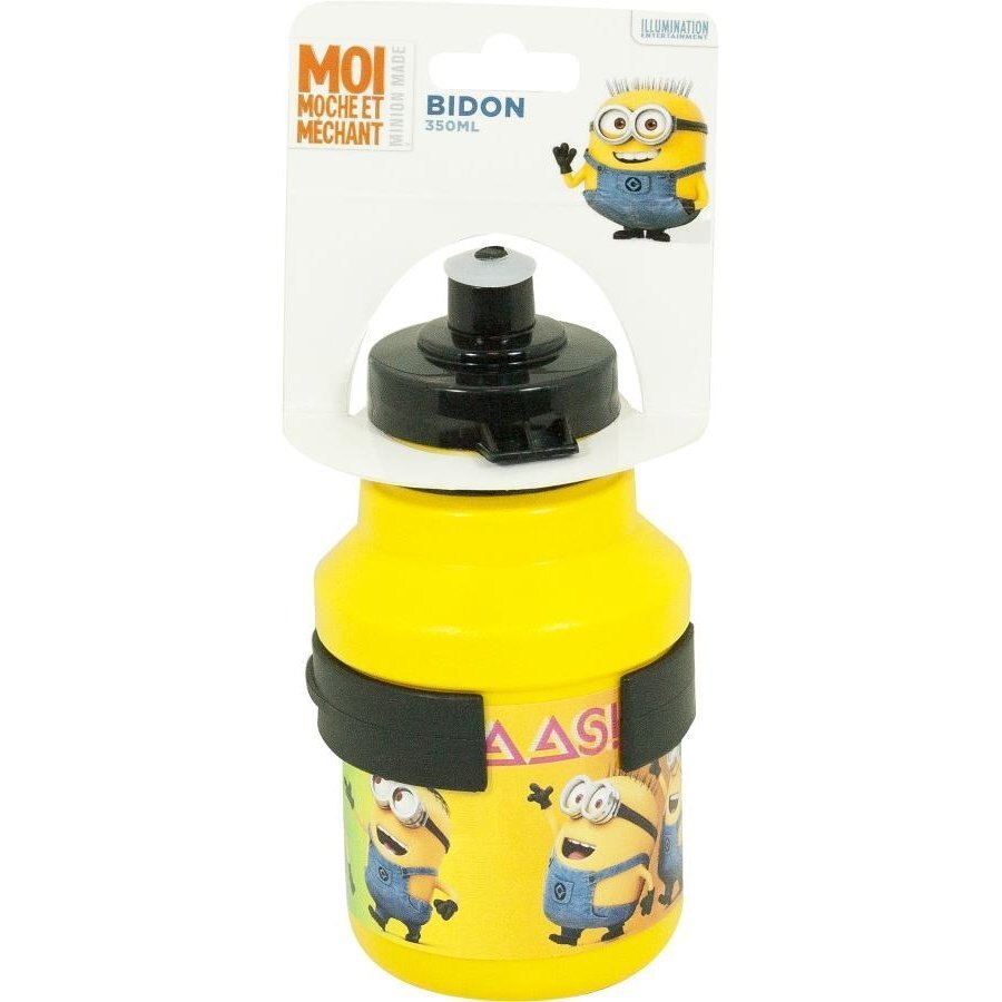 Pudel koos hoidikuga Insportline Minions, 350 ml, kollane цена и информация | Jalgratta joogipudelid, pudelihoidjad | kaup24.ee