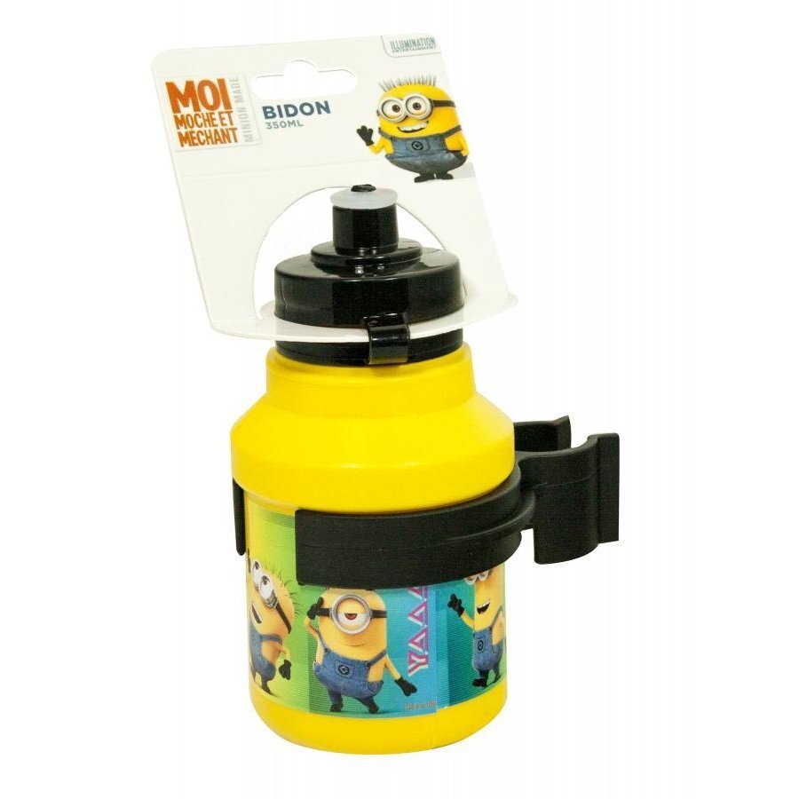 Pudel koos hoidikuga Insportline Minions, 350 ml, kollane hind ja info | Jalgratta joogipudelid, pudelihoidjad | kaup24.ee