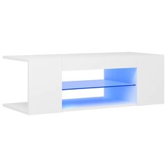 telerialus LED-tuledega, valge, 90 x 39 x 30 cm цена и информация | Тумбы под телевизор | kaup24.ee