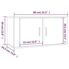 seinale kinnitatavad telerikapid, 3 tk, valge, 80x34,5x40 cm hind ja info | TV alused | kaup24.ee