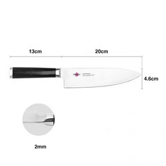 Fissman damaskuse kokanuga Kensei Mushashi, 20 cm hind ja info | Noad ja tarvikud | kaup24.ee