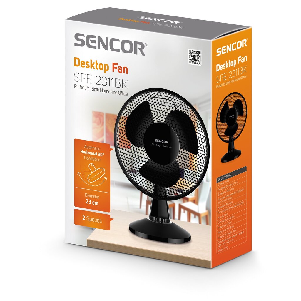 Ventilaator Sencor SFE 2311BK цена и информация | Ventilaatorid | kaup24.ee